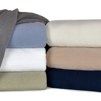 All Season Comfort Twin Blanket Softest Fleece, Durable and Cozy in multiple colors folded and stacked.