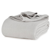 Grey Twill Allsoft Cotton Blanket folded