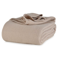 Natural Twill Allsoft Cotton Blanket folded