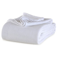 White Twill Allsoft Cotton Blanket folded
