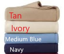 Twin Polar Fleece Blanket in multiple colors folded and stacked.