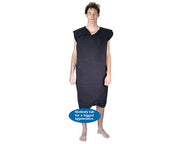 Person wearing Black Humane Safety smock