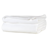 White All Season Comfort Full/Queen Blanket Softest Fleece, Durable and Cozy folded.
