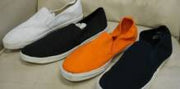 White, Black, Navy and Orange Slip on Canvas Shoes