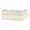 Cream All Season Comfort Full/Queen Blanket Softest Fleece, Durable and Cozy folded.