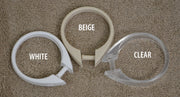 White, Beige and Clear Round Plastic Snap Shower Curtain Hooks
